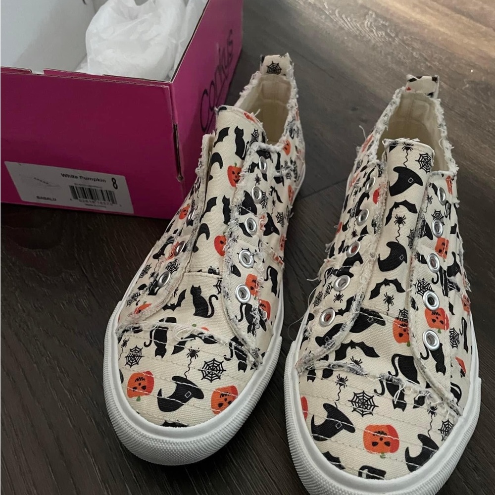 Halloween White Pumpkin Babalu Corkys Sneakers
